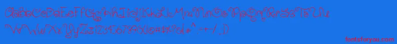 BmdGingersnaps-fontti – punaiset fontit sinisellä taustalla