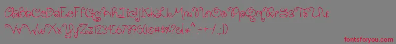 フォントBmdGingersnaps – 赤い文字の灰色の背景