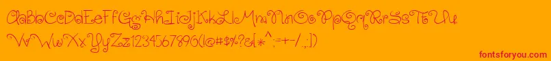 BmdGingersnaps Font – Red Fonts on Orange Background