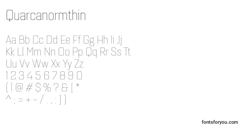 Czcionka Quarcanormthin – alfabet, cyfry, specjalne znaki