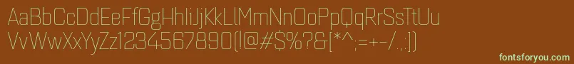 Czcionka Quarcanormthin – zielone czcionki na brązowym tle