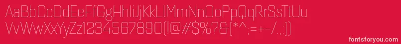 フォントQuarcanormthin – 赤い背景にピンクのフォント