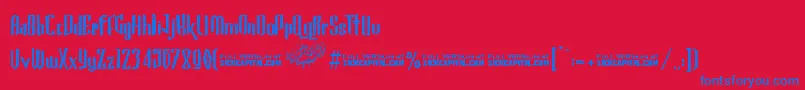 GothickellashortFree Font – Blue Fonts on Red Background