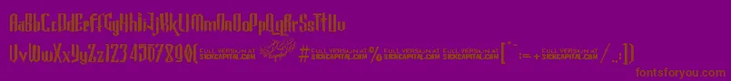 GothickellashortFree-Schriftart – Braune Schriften auf violettem Hintergrund