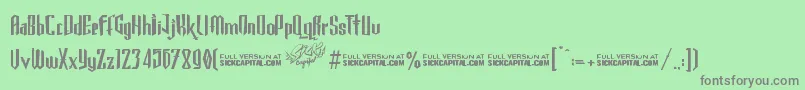 GothickellashortFree Font – Gray Fonts on Green Background