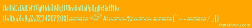 GothickellashortFree Font – Green Fonts on Orange Background