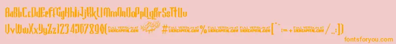 GothickellashortFree Font – Orange Fonts on Pink Background