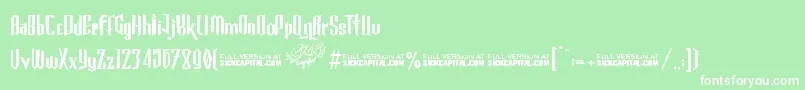 GothickellashortFree Font – White Fonts on Green Background