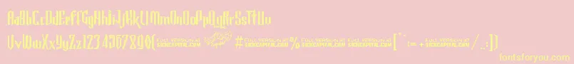 GothickellashortFree Font – Yellow Fonts on Pink Background