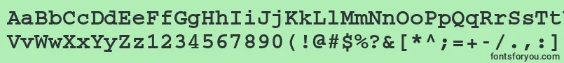 フォントCourierCeBold – 緑の背景に黒い文字