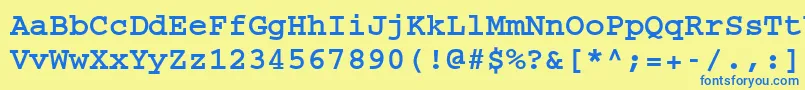 CourierCeBold Font – Blue Fonts on Yellow Background