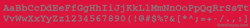 CourierCeBold Font – Gray Fonts on Red Background
