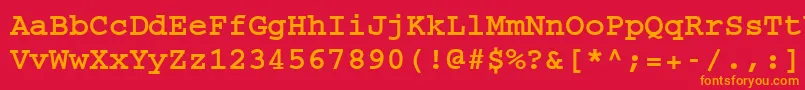 Шрифт CourierCeBold – оранжевые шрифты на красном фоне