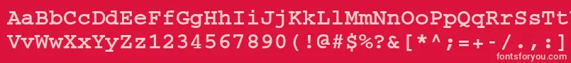 CourierCeBold Font – Pink Fonts on Red Background