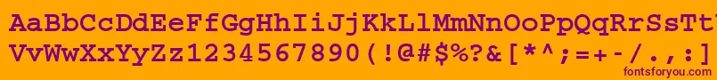 Шрифт CourierCeBold – фиолетовые шрифты на оранжевом фоне