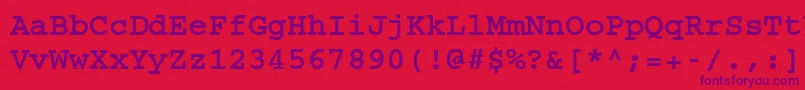 フォントCourierCeBold – 赤い背景に紫のフォント