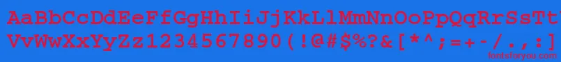 CourierCeBold Font – Red Fonts on Blue Background