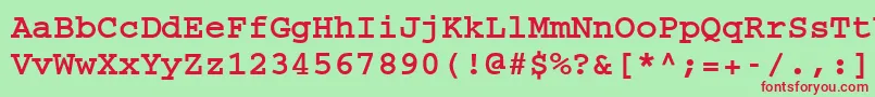 CourierCeBold Font – Red Fonts on Green Background