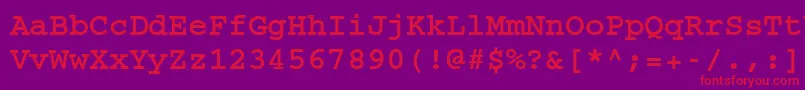 CourierCeBold Font – Red Fonts on Purple Background