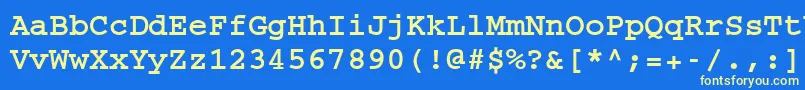 CourierCeBold Font – Yellow Fonts on Blue Background