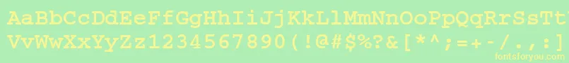 フォントCourierCeBold – 黄色の文字が緑の背景にあります