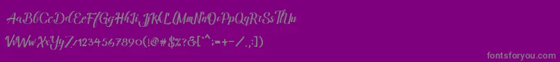 Amandella-Schriftart – Graue Schriften auf violettem Hintergrund