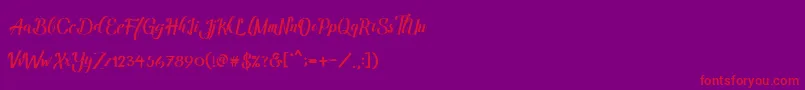 Amandella Font – Red Fonts on Purple Background