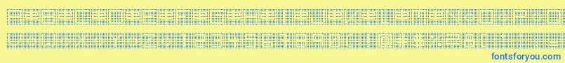 BackToHeavyCoatFatGroundQuad Font – Blue Fonts on Yellow Background