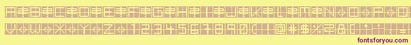 BackToHeavyCoatFatGroundQuad Font – Purple Fonts on Yellow Background