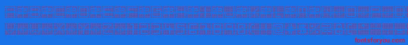 BackToHeavyCoatFatGroundQuad Font – Red Fonts on Blue Background