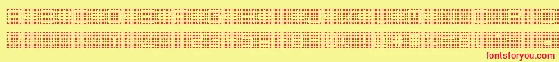 BackToHeavyCoatFatGroundQuad Font – Red Fonts on Yellow Background