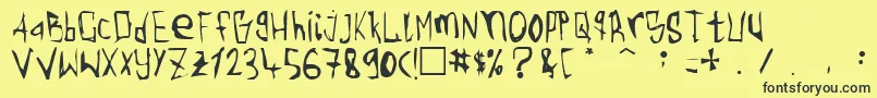 Police Torgny ffy – polices noires sur fond jaune