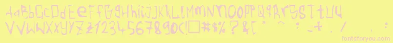 Torgny ffy-Schriftart – Rosa Schriften auf gelbem Hintergrund
