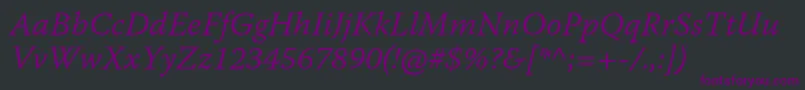 Шрифт WarnockproLightitcapt – фиолетовые шрифты на чёрном фоне