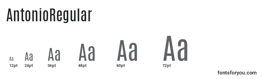 Размеры шрифта AntonioRegular