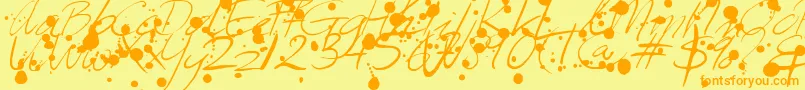 Czcionka Leakage – pomarańczowe czcionki na żółtym tle