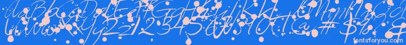 Leakage-Schriftart – Rosa Schriften auf blauem Hintergrund