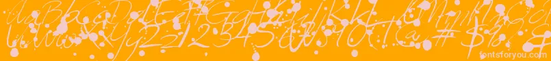 Czcionka Leakage – różowe czcionki na pomarańczowym tle