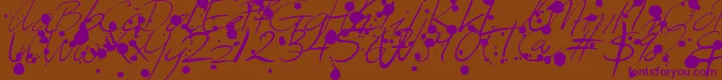 Leakage Font – Purple Fonts on Brown Background