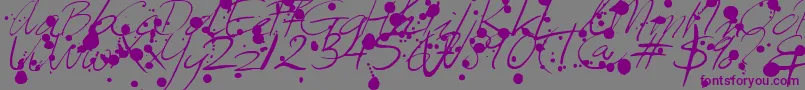 Leakage-Schriftart – Violette Schriften auf grauem Hintergrund