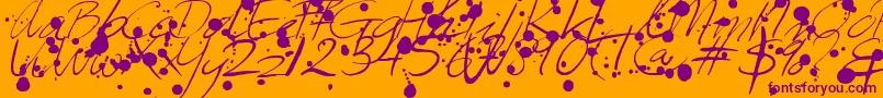 Leakage-Schriftart – Violette Schriften auf orangefarbenem Hintergrund