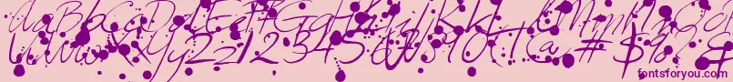 Leakage-Schriftart – Violette Schriften auf rosa Hintergrund