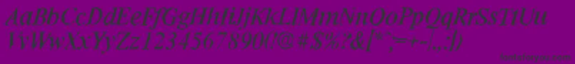 RiccionerandomItalic Font – Black Fonts on Purple Background