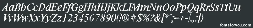 RiccionerandomItalic Font – White Fonts on Black Background