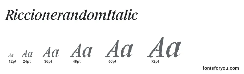 Größen der Schriftart RiccionerandomItalic