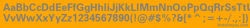 フォントZurichBoldBt – オレンジの背景に灰色の文字