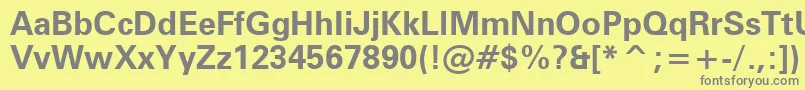 ZurichBoldBt Font – Gray Fonts on Yellow Background