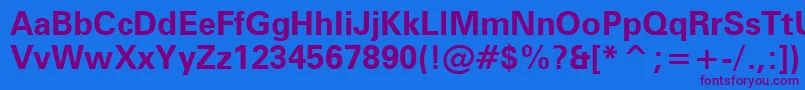 Шрифт ZurichBoldBt – фиолетовые шрифты на синем фоне