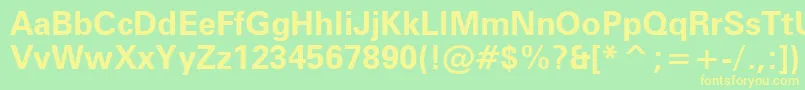 ZurichBoldBt Font – Yellow Fonts on Green Background