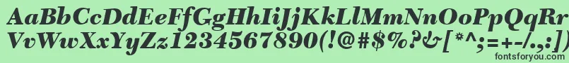 Шрифт C651RomanBlackItalic – чёрные шрифты на зелёном фоне